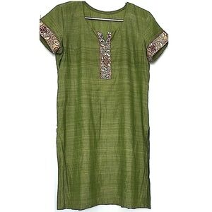 Green Embroidered Women's Dress